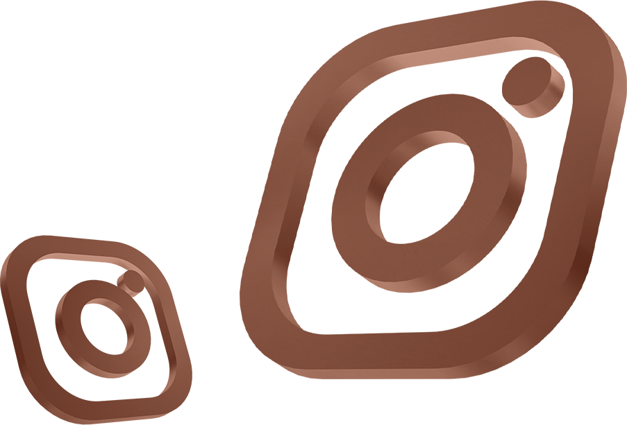 icones do instagram marrom flutuando